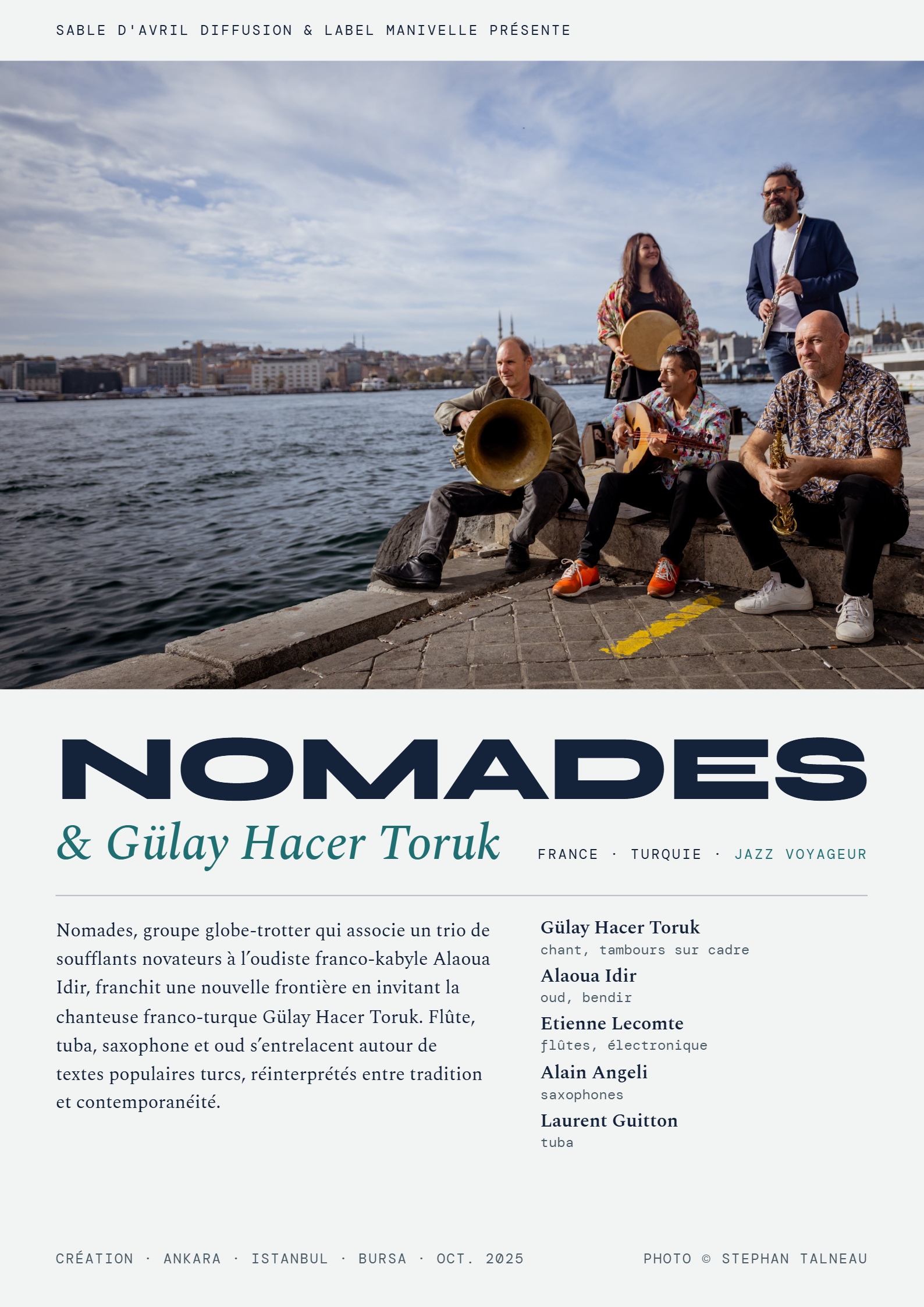 Affiche Nomades & Gülay Hacer Toruk — France, Turquie, jazz voyageur