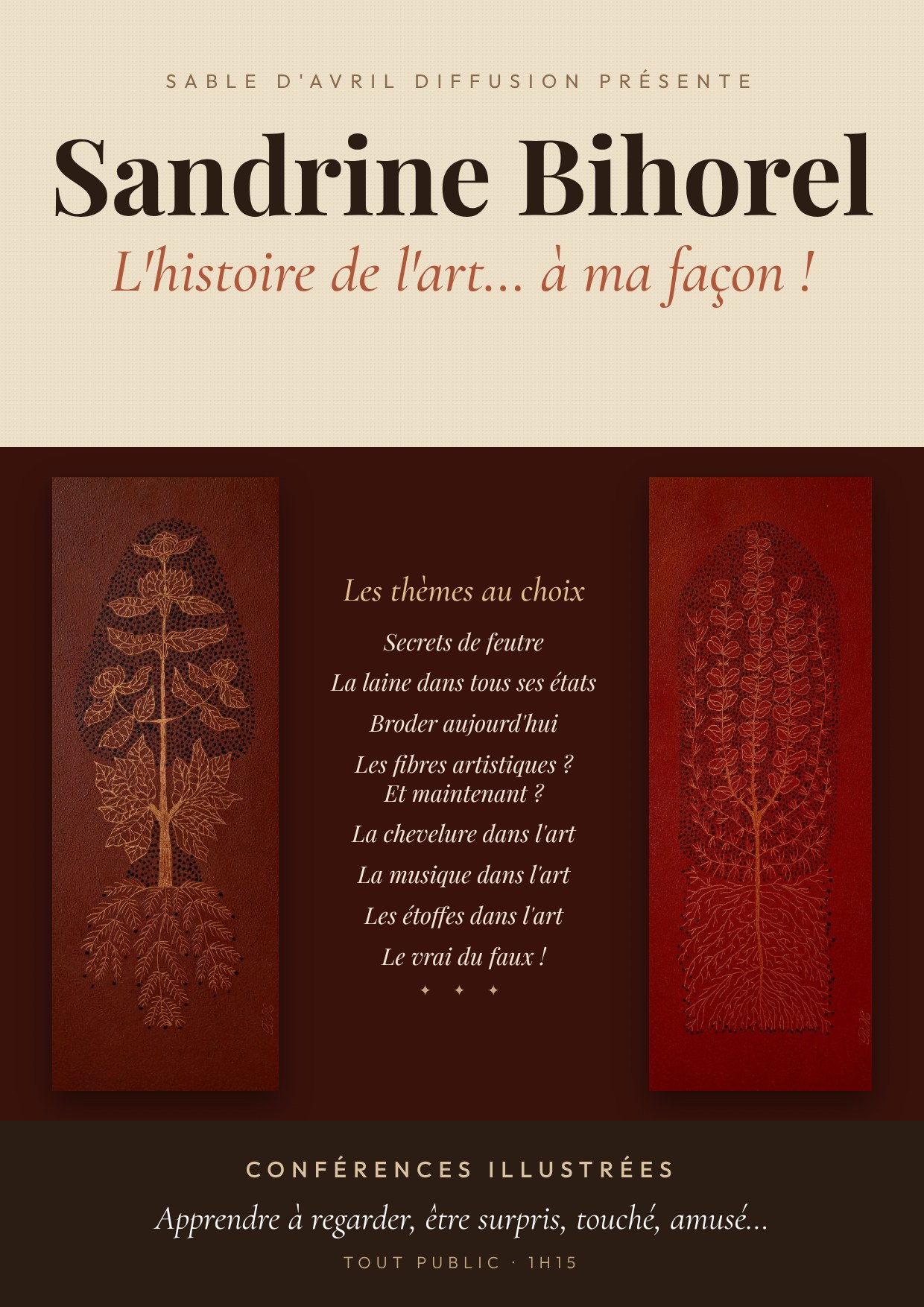 Affiche Sandrine Bihorel, l'histoire de l'art à ma façon
